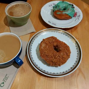 Gingerbread & mint chocolate donuts at Round & Square in Helsinki