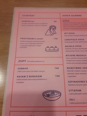 Polish soup and starters at Rangji Masala Dosa in Krakow