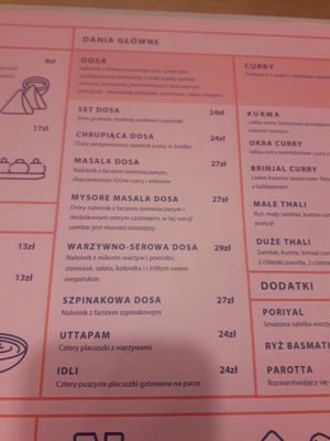 Polish mains at Rangji Masala Dosa in Krakow