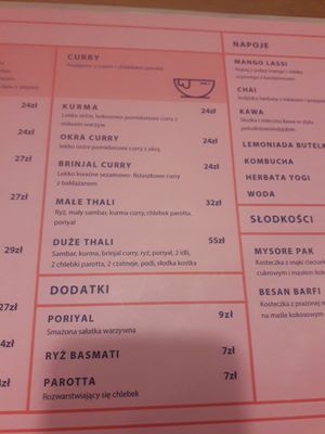 Polish curries and sides at Rangji Masala Dosa in Krakow