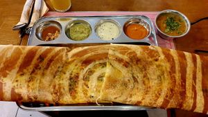 Vegetables + vegan cheese at Rangji Masala Dosa in Krakow