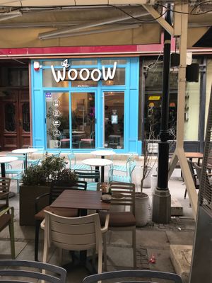 WOOOW building. at WOOOW Matcha in Belgrade