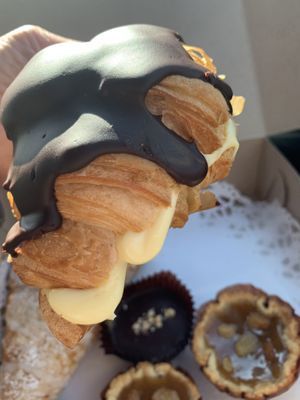 Boston Cream Croissant…meant to take another picture after we bit into it to show the inside but we devoured it too quickly.  LOL!  at Vegan Danish Bakery in Thornhill