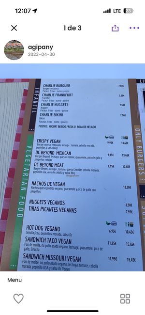 Carta  at DC Burguer 2.0 in Cubelles