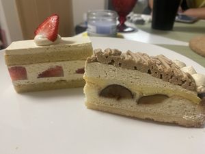 Shortcake and Mont-blanc  at hal okada - vegan sweets lab in Tokyo