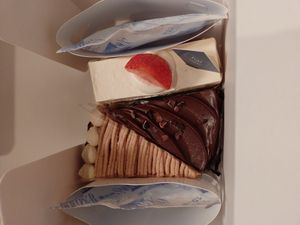 Strawberry, chocolate, mont blanc at hal okada - vegan sweets lab in Tokyo