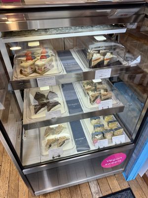 The cake options   at hal okada - vegan sweets lab in Tokyo