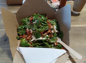 Jerk Chicken, with rice salad at Cosy Jazz Cafe in Blackpool