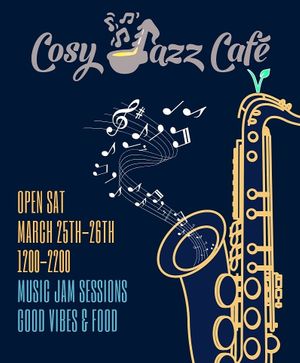 Get ready to get your groove on this Saturday and Sunday! It's time for the long-awaited grand re -opening of our Jazz Cafe, From 12PM till 10PM 🎶🎷🎶🥳
Next week we are  at Cosy Jazz Cafe in Blackpool