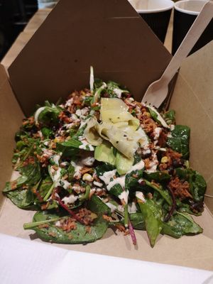 Jerk chick'n with rice. 10/10 at Cosy Jazz Cafe in Blackpool