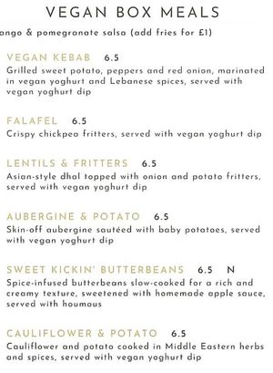 Elvins Vegan Options at Elvins Street Food in Lytham