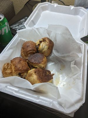 Vegan pepperoni pizza rolls at Mario's Pizza in Orlando