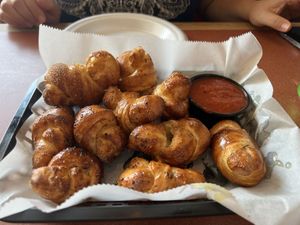 Vegan garlic knots   at Mario's Pizza in Orlando