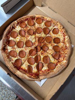 Vegan Pizza w/ Vegan Pepperoni at Mario's Pizza in Orlando