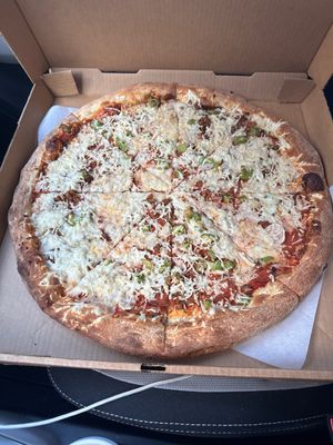 Vegan deluxe pizza! 18 inches  at Mario's Pizza in Orlando
