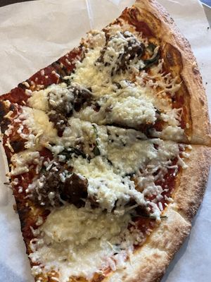 Two Slices with Vegan Meatballs and Basil!   at Mario's Pizza in Orlando