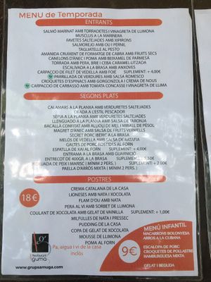 Daily menu  at Agumas in Albanya