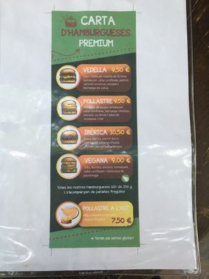 Hamburger menu at Agumas in Albanya