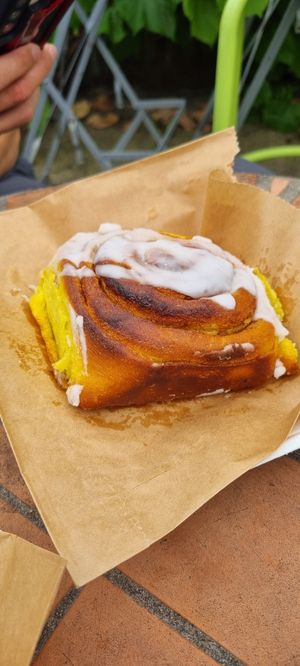 Cinnamon bun at The Green Kitchen in Newport