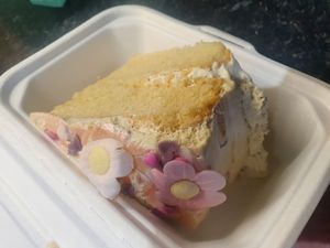 Beautiful sponge cake at The Green Kitchen in Newport