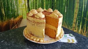 Salted caramel cake  at The Green Kitchen in Newport