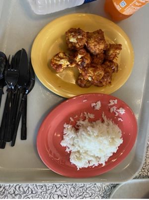 Curry Cauliflower and Jasmine Rice  at Universal Studios - Bayliner Diner in Orlando