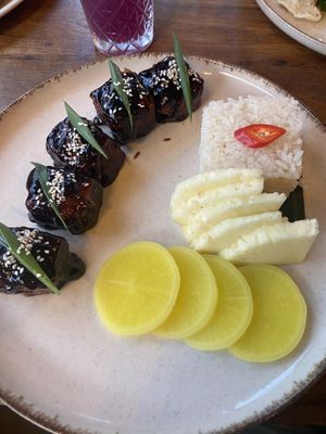 Tofu teriyaki - it’s more filling than it looks  at Szklarnia Warszawa in Warsaw