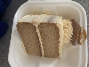 Caramel cake  at Charlies Cafe in Barnstaple