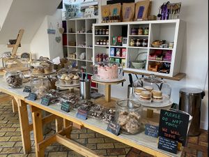 The choice of vegan and gluten free cakes is great at Charlies Cafe in Barnstaple