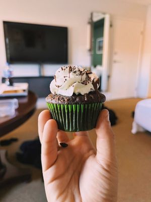 cookies and cream cupcake at The Cupcave in Las Vegas