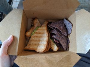 Spinach grilled cheese. at Castle Antiques Cafe in Haliburton