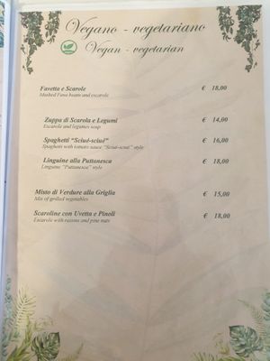 Menu June 2023 at La Capannina in Capri