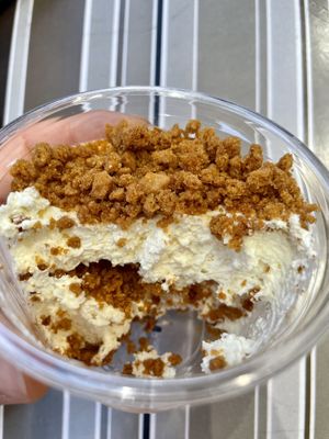 Vegan Tiramisù made with speculoos biscuits. at La Mia Pizza in Paris