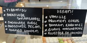 Some of the vegan choices. Now the vegan ones should be 10 out of 20 available. at Smaakaron in Groningen