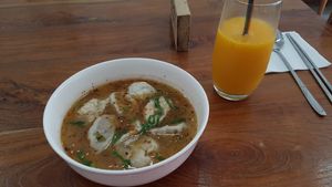 Dumpling soup at LN Fortunate Coffee in Denpasar