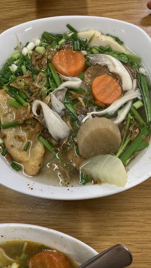 White and yellow noodle soup  at Tue Tin Chay Quan in Ho Chi Minh City