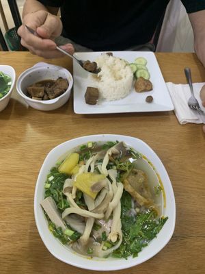 Hué noodles & tofu/mushroom  at Tue Tin Chay Quan in Ho Chi Minh City