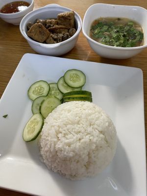 Braised mushroom rice, 40,000 VND  at Tue Tin Chay Quan in Ho Chi Minh City