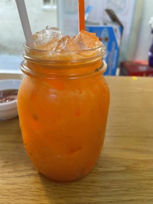 Carrot juice, 25,000 VND  at Tue Tin Chay Quan in Ho Chi Minh City