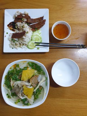 Generous portions, top already half eaten! at Tue Tin Chay Quan in Ho Chi Minh City