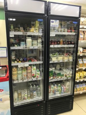 Plant milk, tofu, sausages and hummus at Eko-Pol'za - Baykal'skaya St in Irkutsk