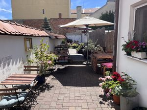 Garden  at Agnes Café in Jindrichuv Hradec