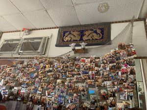 Decor with many photos at Thai Chef in Lahaina