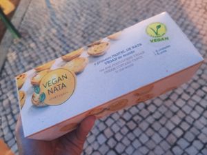 Caixa com seis pastéis at Vegan Nata - Chiado in Lisbon