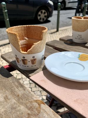 Edible cup  at Vegan Nata - Chiado in Lisbon