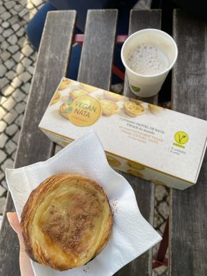 Coffee with soy milk 🌱  at Vegan Nata - Chiado in Lisbon