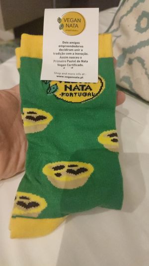 Got these socks with my six pack at Vegan Nata - Chiado in Lisbon
