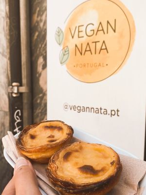 Vegan pasteis de nata (traditional custard tarts)  at Vegan Nata - Chiado in Lisbon