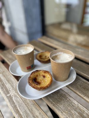Nata + café  at Vegan Nata - Chiado in Lisbon