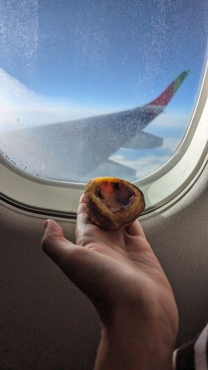 Good breakfast on the plane back at Vegan Nata - Chiado in Lisbon